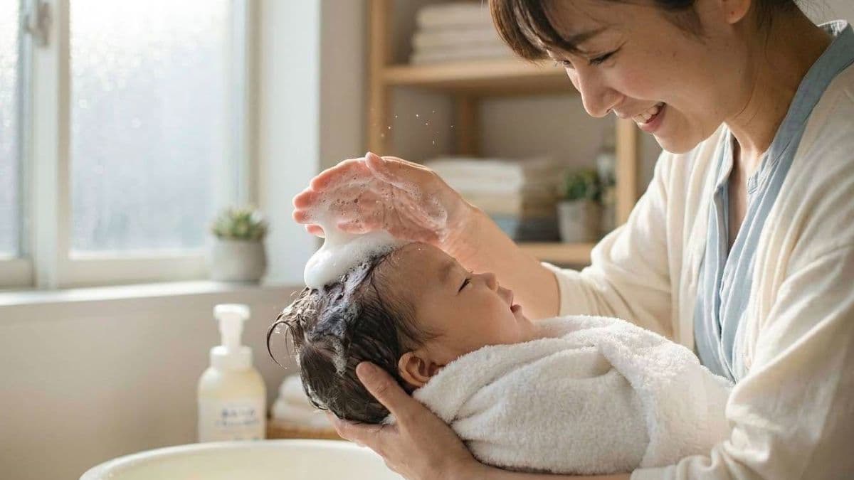 赤ちゃんの頭皮にも使える、口に入れても安全な成分の無添加シャンプー。